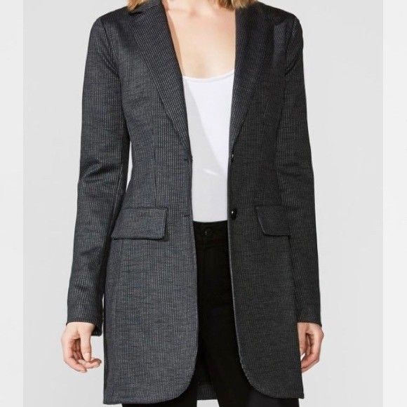 Bailey 44 Women's Peter The Great Blazer Jacket Size Large Black Gray Striped - Picture 1 of 16